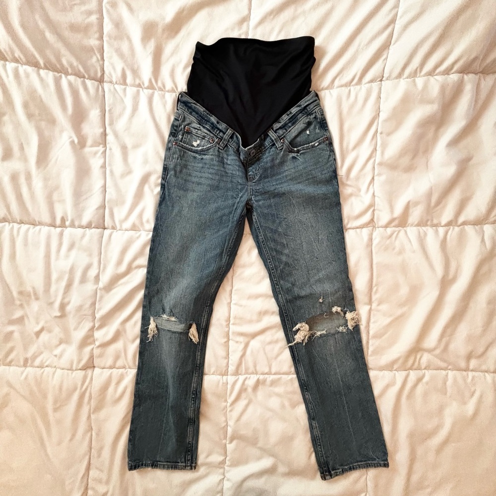 Abercrombie & Fitch Maternity Ankle Straight Jean : Medium Wash : Size 2… - Picture 2 of 3